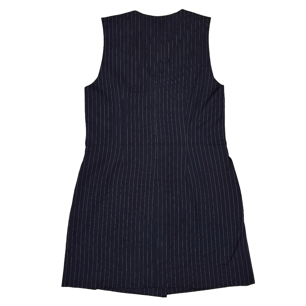 Steve Madden~NWT~Women Pinstripe Button Up Dress~Navy Blue~Office Siren~Prep~MED - Picture 4 of 6